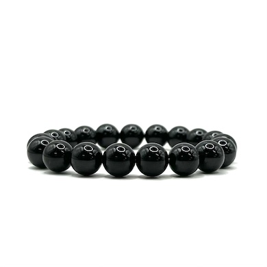 10mm Black Tourmaline A Beaded Bracelet